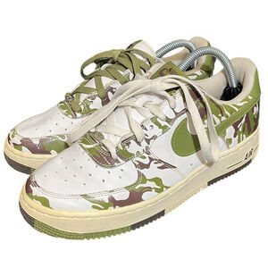 2004 Nike Air Force One "Camouflage" White/Palm Green/Brown 306353-131 Women 8.5